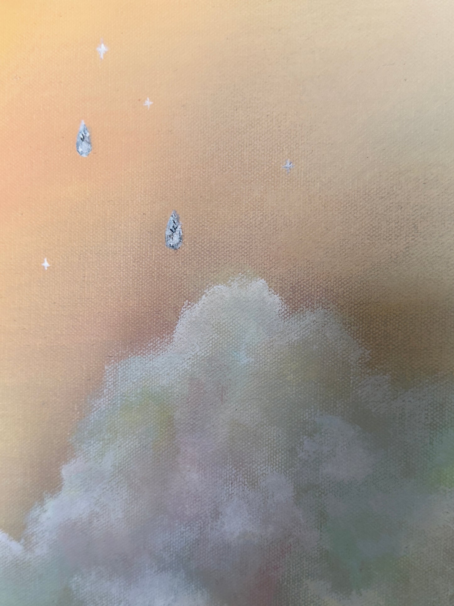 Rainbow Clouds And Diamonds, 16x20" - Original Painting